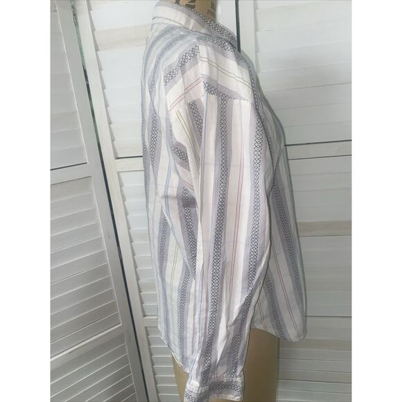 Jessica Scott Vintage Ladies Button Front Long Sleeve Shirt Striped Sz 10 Medium - Picture 3 of 8